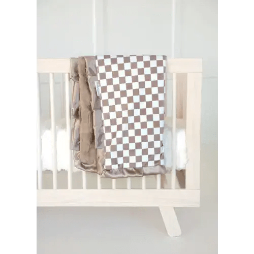 Checkered Milk Chocolate Blanket | Minky Couture
