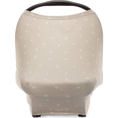 Parker Baby 4 in 1 Car Seat Cover for Girls and Boys - Stretchy Carseat Canopy, Nursing Cover, Grocery Cart Cover, High Chair Cover - "Desert"