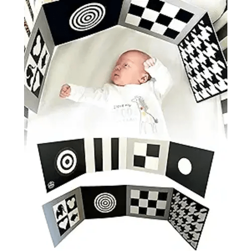 Samuel Sensory Board for Babies - Supersized Black and White Baby Cards for Developmental Newborn Tummy Time Toys - 100cm Newborn Black & White Toys for 0-3 Months & Older - Thick Stand Up Board No. 1