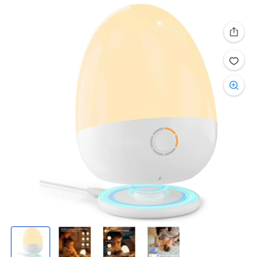 Touch Egg for Baby Nursery, Rechargeable Portable Kids Nightlight Lamp with 1-6H Feeding Timer, 3 Color Temperatures Dimmable, Ideal for New Moms of Toddlers