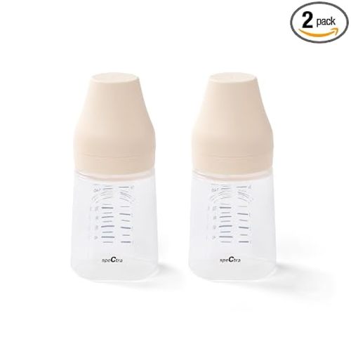 Spectra - Wide Neck Baby Bottles - Compatible with Spectra Breast Milk Pump Flanges (Pack of 2)