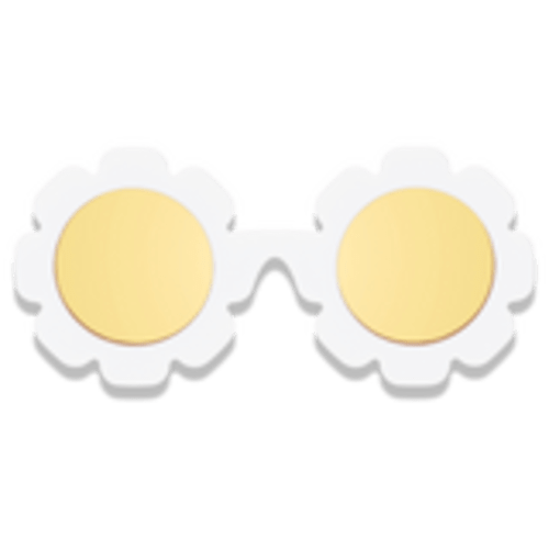 White Daisy Flower I Polarized Yellow Mirrored Lenses – Babiators Sunglasses