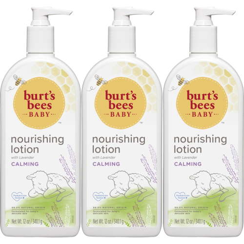 Burt's Bees Baby Nourishing Lotion with Lavender, Calming Baby Lotion, Pediatrician Tested, 99.0% Natural Origin, 12 Ounces