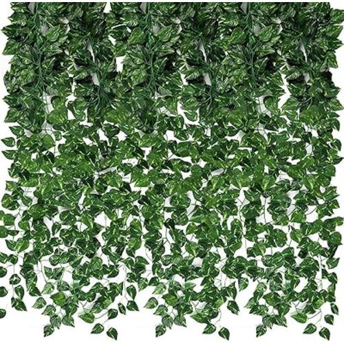 CEWOR Fake Vines for Room Decor 24 Pack 168ft Artificial Ivy Greenery Garland for Bedroom Wall Decor, Hanging Green Leaves for Party Wedding Christmas Decoration