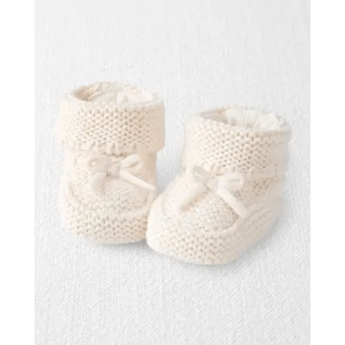 Baby Organic Cotton Crochet Booties in Cream - Little Planet | Carter's