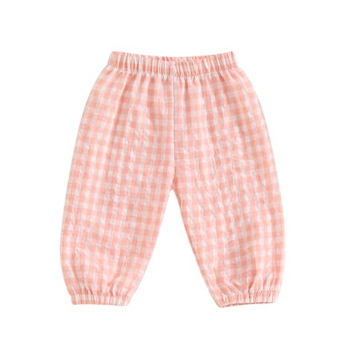 Toddler Checkered Pants Baby Girl Boy Elastic Waist Jogger Pants Kids Casual Plaid Trousers Infant Long Sweatpants