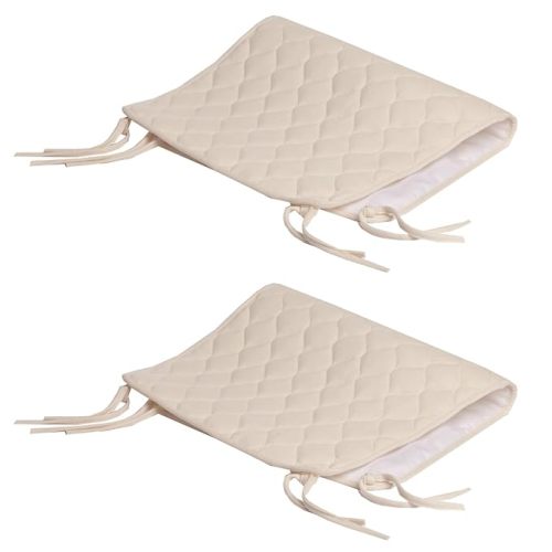 Crib Bib - Waterproof Quilted Sheet Saver Cover Made with Organic Cotton Top Layer, Natural Color, 2 Pack