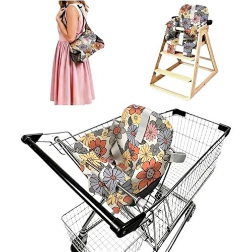 ChilLlike 2-in-1 Shopping Cart Cover for Baby,High Chair Cover(Sunflower)