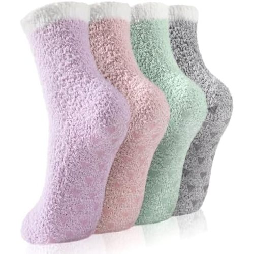 Premillow Slipper Socks for Women - Fuzzy Socks for Women, Womens Non Slip Fluffy socks Hospital Cozy socks with Grips