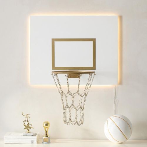 Backlit LED Gold Basketball Hoop (30"x24")