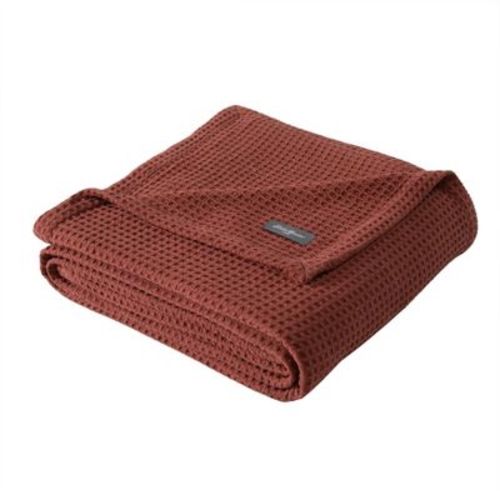 Eddie Bauer Solid Waffle Brown Twin Blanket