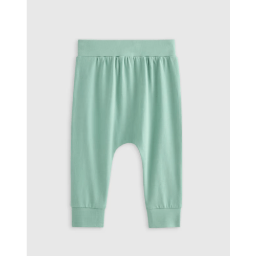 100% Organic Cotton Everyday Pant in Green / Rose, 3-6M