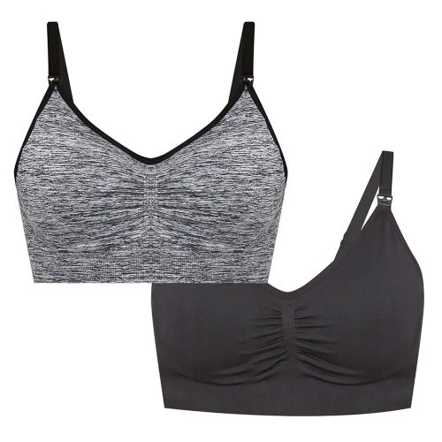 Motherhood Maternity Women's Wireless Clip Down Seamless Nursing Bra, 1 and 2 Packs