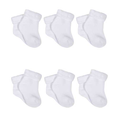6-Pack Organic Baby Neutral White Wiggle Proof® Ankle Bootie Socks – Gerber Childrenswear