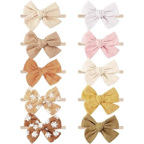 Baby Girl Headbands with Bows Soft Nylon Newborn Toddler Hairbands Handmade Baby Hair Accessories for Infant Girls Kids