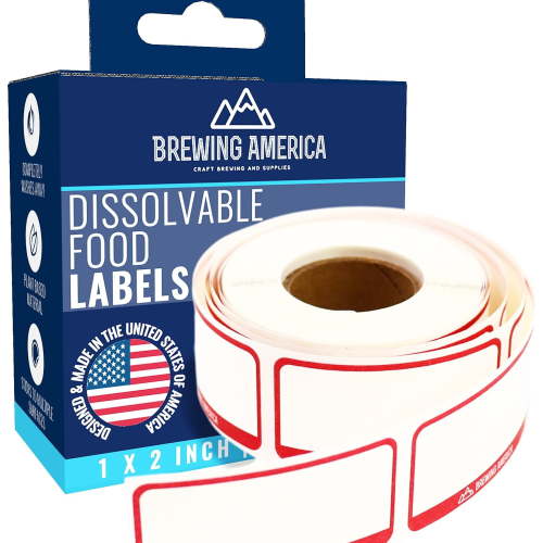 Dissolvable Food Labels for Food Containers - Made in USA - Great for Food Prep, Pantry, Canning, Freezer, Mason Jar Storage, Bottles and Rotation– No Scrubbing, No Residue - Old Glory Red