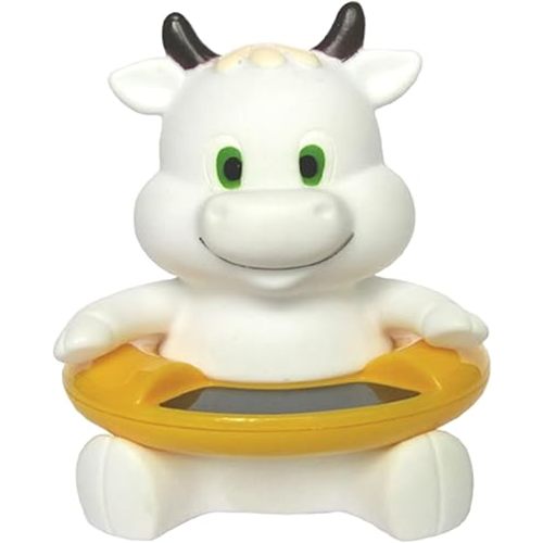Baby Bath Thermometer, White Cow Baby Bath Thermometers, Floating Animal Toy Fun Thermometer for Bathtub