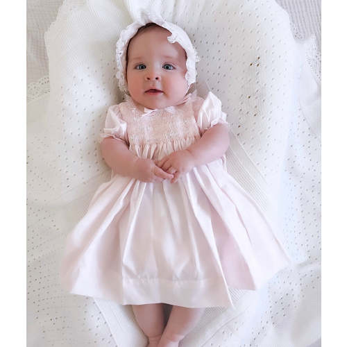 Pink Smocked Dress Set