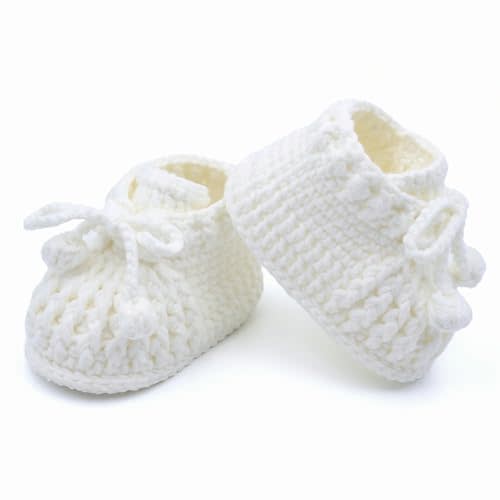KARUNEL Baby Booties Newborn Hand Crochet Knit Cotton Bootie Soft Cozy Warm Socks Shoes for Infant Boys Girls
