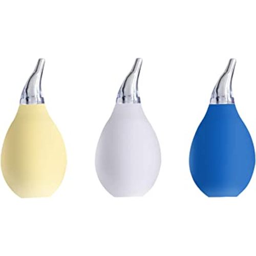 3pcs Premium Nasal Aspirator for Baby Professional Infant Toddlers Nose Cleaner Food Grade Reusable Booger Sucker Remover Best for Infant Nose Congestion Relief