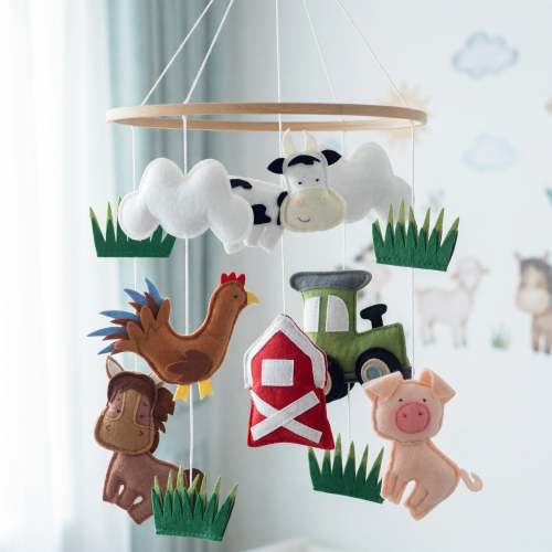Sleepy Time Felt Mobiles - Farm Animals, Barn & Tractor
