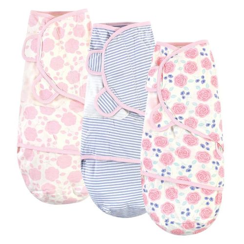 Touched by Nature Baby Girl Organic Cotton Swaddle Wraps, Pink Rose