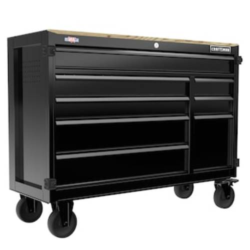 CRAFTSMAN Premium 2000 Series 51.2-in L x 39.5-in H 8-Drawers Rolling Black Wood Work Bench CMST98274BK at Lowes.com