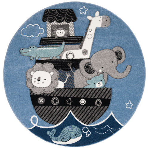 Viv + Rae™ Glantz Animal Print Blue Area Rug & Reviews | Wayfair