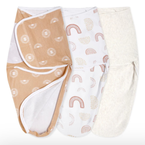 aden + anais keep rising essentials easy swaddle wrap quick change 3 pack TOG 1.0