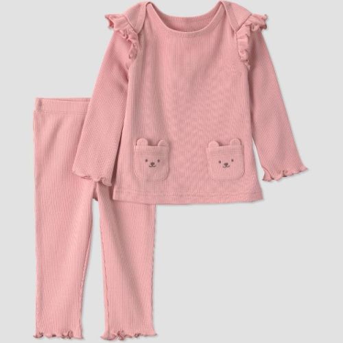 Carter's Just One You® Baby Girls' 2pc bear Top and Bottom Sets - Pink 3M