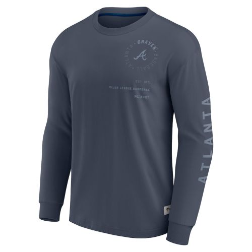Men's Atlanta Braves Fanatics Blue Elements Future Ground Tonal Info Long Sleeve T-Shirt