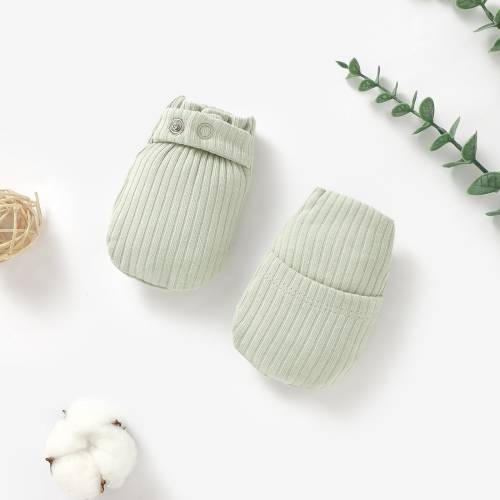 Tiny Alpaca | Organic Cotton Newborn Ribbed Snap Mittens With Cover | 0-6 Months | Gender Neutral | Baby mittens | Baby Shower Gift | 1 Pair