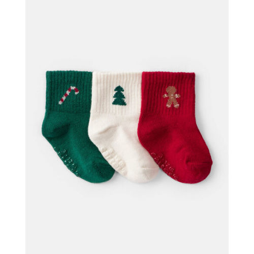 Baby 3-Pack Christmas Ankle Socks - Carter's | Carter's