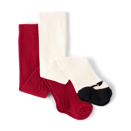 Baby Girls Shoe Tights 2-Pack - Multi