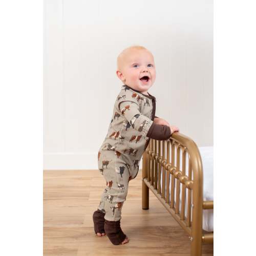 Vintage Cattle Ribbed Cotton Baby Zippy – American Farm Company