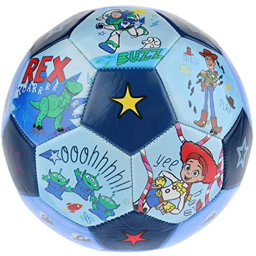 Disney Pixar Toy Story Soccer Ball, Stars Design Youth Kids Mini Soccer Ball, Blue, Size 3