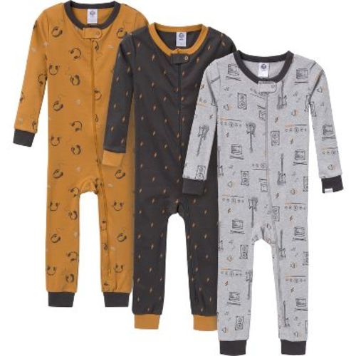 Gerber Baby Boy Snug-Fitting Footless Pajamas, 3 Pack, Music, 3-6 Months