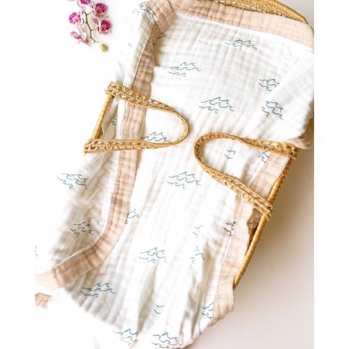 Simple Wave Pink Trim – Limited Release Organic Baby Blanket | Coca + B – Coca + B.