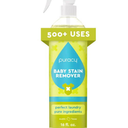 Puracy Stain Remover for Baby Clothes and Cloth Diapers, Newborn Baby Essentials Must Haves, Enzyme-Based Laundry Spray, Natural Spot and Odor Cleaner, 16 Oz