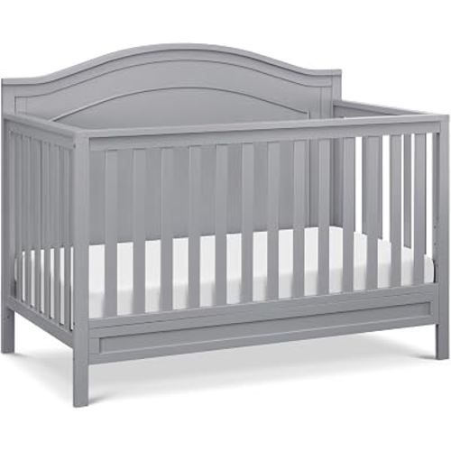 Davinci Charlie 4-in-1 Convertible Baby Crib - GREENGUARD Gold Certified Convertible Crib to Toddler Bed, Daybed, Full-Size Wooden Bed and Durable - 4 Adjustable Mattress Heights - Grey