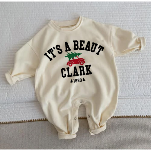IT'S A BEAUT CLARK 1989 Baby Beige Romper