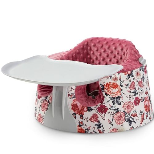 Seat Cover and Tray Sets Accessory Compatible with Bumbo Floor Seat for Baby,Breathable Accessory Compatible with Baby Seat - Easy to Install and Remove - Flower