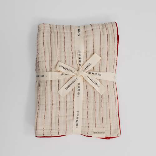 Organic Baby Blanket Red Stripe – Sacred Bundle