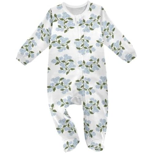 Baby Girl One Piece Footie, Infant Romper Sleeper Baby Boy Play Footed, 0-24 Months