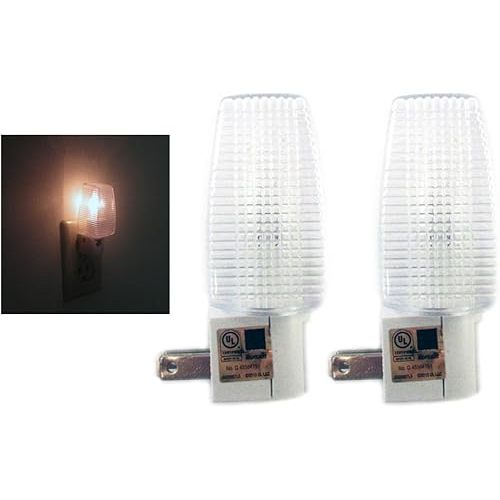 2 Night Light Automatic Sensor Electrical Outlet Wall Plug Lamp UL Bed Room Kids
