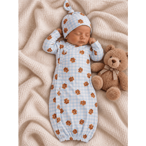 Gown, Blue Teddy Picnic
