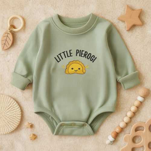 Embroidered Small Pierogi Onesie, Polish Homemade Food Onsie, Food Baby Boy Clothes, Girl Clothes, Bubble Sweatshirt