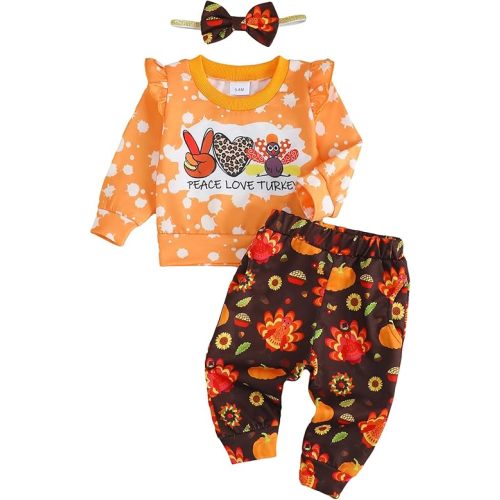 Mioglrie Toddler Baby Girl Clothes Fall Winter Sweatsuit Newborn Sweatshirt Sweat Pant Sets Outfits Infant Girls Clothing