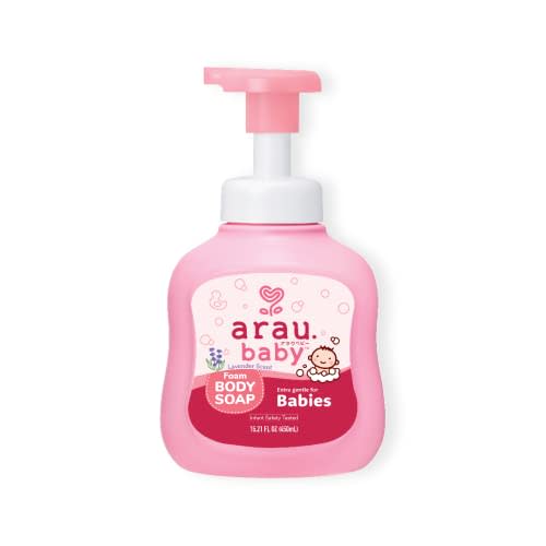 Arau Baby Foam Body Soap Lavender Scent, Natural Plant Based Baby Wash, No Artificial Fragrance or Additives, Gentle for Baby’s Sensitive Skin, Nourishing and Easy Rinse (15.21 Fl Oz)
