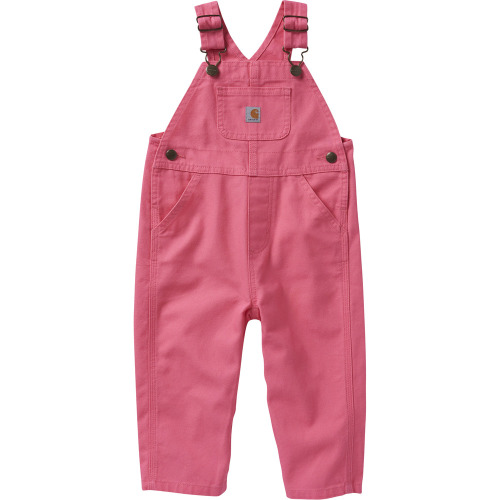 Carhartt Girls Loose Fit Canvas Bib Overall, Pink Lemonade - CM9712-P391